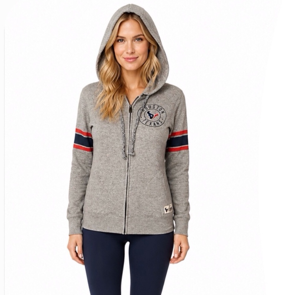 Houston Texans Womens Juniors Hoodie Size Small 3/5 Sparkle Helmet Logo NFL New